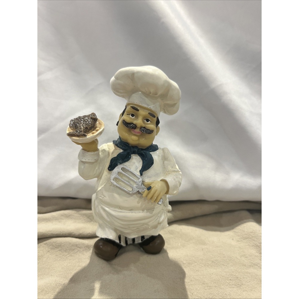 Vintage  Polyresin  Figurine Chef Kitchen Collectibles‎ Italian